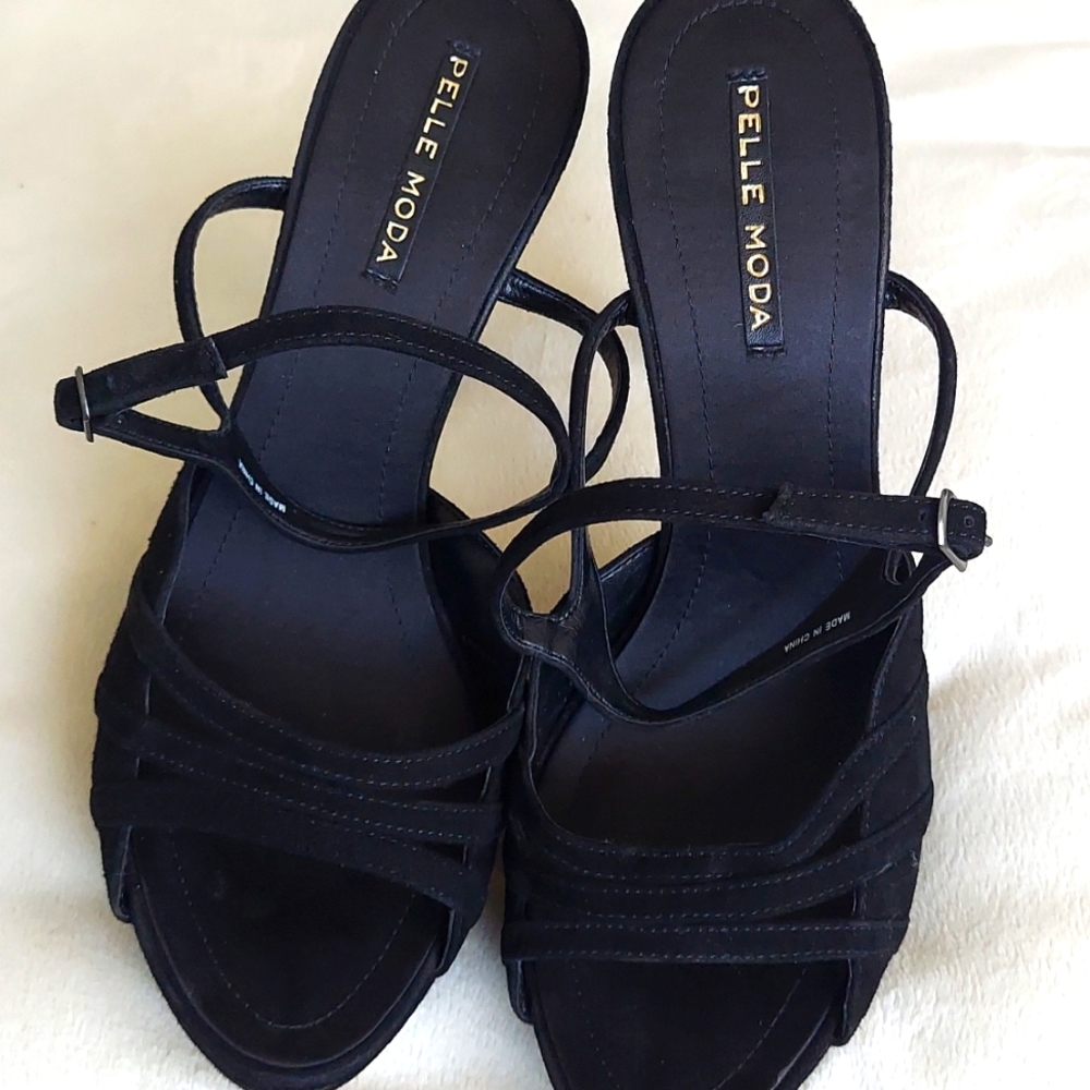 Pelle Moda platform with ankle strap